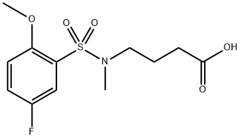 4-[[(5-氟-2-甲氧苯基)磺酰基](甲基)氨基]丁酸 结构式