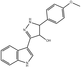 3-(1H-INDOL-3-YL)-5-(4-METHOXYPHENYL)-4,5-DIHYDRO-1H-PYRAZOL-4-OL 结构式