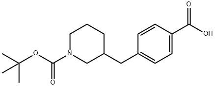 1-(1,1-二甲基乙基)3-[(4-羧基)甲基]-1-哌啶羧酸甲酯 结构式