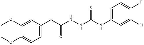 N-(3-CHLORO-4-FLUOROPHENYL)-2-[2-(3,4-DIMETHOXYPHENYL)ACETYL]-1-HYDRAZINECARBOTHIOAMIDE 结构式