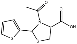 3-ACETYL-2-THIOPHEN-2-YL-THIAZOLIDINE-4-CARBOXYLIC ACID 结构式