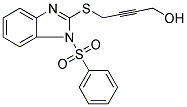 4-([1-(PHENYLSULFONYL)-1H-BENZIMIDAZOL-2-YL]THIO)BUT-2-YN-1-OL 结构式