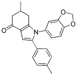 1-BENZO[D]1,3-DIOXOLAN-5-YL-6-METHYL-2-(4-METHYLPHENYL)-5,6,7-TRIHYDROINDOL-4-ONE 结构式