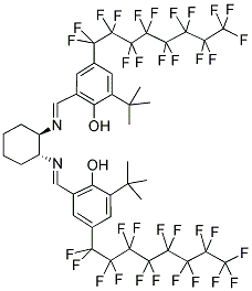 N,N′-双[3-叔丁基-5-(全氟辛基)亚水杨基)-反式-1,2-环己二胺 结构式