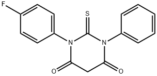 1-(4-FLUOROPHENYL)-3-PHENYL-2-THIOXODIHYDROPYRIMIDINE-4,6(1H,5H)-DIONE 结构式