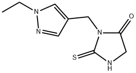 3-(1-ETHYL-1H-PYRAZOL-4-YLMETHYL)-2-THIOXO-IMIDAZOLIDIN-4-ONE 结构式