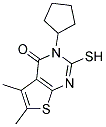 3-CYCLOPENTYL-2-MERCAPTO-5,6-DIMETHYLTHIENO[2,3-D]PYRIMIDIN-4(3H)-ONE 结构式