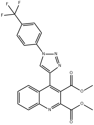 DIMETHYL 4-(1-[4-(TRIFLUOROMETHYL)PHENYL]-1H-1,2,3-TRIAZOL-4-YL)-2,3-QUINOLINEDICARBOXYLATE 结构式