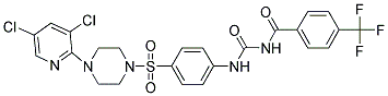 N-(4-(4-(3,5-DICHLOROPYRIDIN-2-YL)PIPERAZIN-1-YLSULFONYL)PHENYLCARBAMOYL)-4-(TRIFLUOROMETHYL)BENZAMIDE 结构式