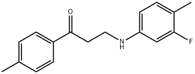 3-(3-FLUORO-4-METHYLANILINO)-1-(4-METHYLPHENYL)-1-PROPANONE 结构式