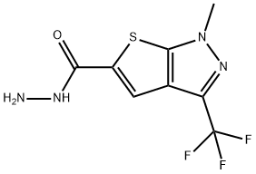 1-METHYL-3-(TRIFLUOROMETHYL)-1H-THIENO[2,3-C]PYRAZOLE-5-CARBOHYDRAZIDE 结构式