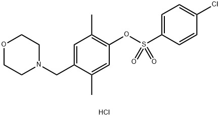 2,5-DIMETHYL-4-(MORPHOLINOMETHYL)PHENYL 4-CHLOROBENZENESULFONATE HYDROCHLORIDE 结构式