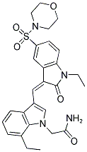 (Z)-2-(7-ETHYL-3-((1-ETHYL-5-(MORPHOLINOSULFONYL)-2-OXOINDOLIN-3-YLIDENE)METHYL)-1H-INDOL-1-YL)ACETAMIDE 结构式