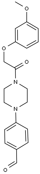 4-(4-[(3-METHOXYPHENOXY)ACETYL]PIPERAZIN-1-YL)BENZALDEHYDE 结构式