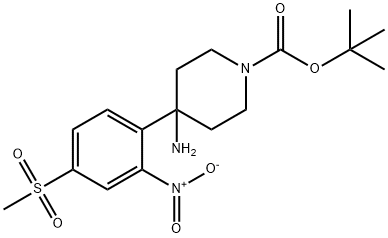 1-BOC-4-[4-(METHYLSULFONYL)-2-NITROPHENYL]PIPERIDIN-4-AMINE 结构式