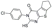 3-(4-CHLOROPHENYL)-2-MERCAPTO-3,5,6,7-TETRAHYDRO-4H-CYCLOPENTA[4,5]THIENO[2,3-D]PYRIMIDIN-4-ONE 结构式
