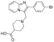 1-[2-(4-BROMO-PHENYL)-IMIDAZO[1,2-A]PYRIDIN-3-YLMETHYL]-PIPERIDINE-4-CARBOXYLIC ACID 结构式