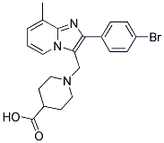 1-[2-(4-BROMO-PHENYL)-8-METHYL-IMIDAZO[1,2-A]-PYRIDIN-3-YLMETHYL]-PIPERIDINE-4-CARBOXYLIC ACID 结构式