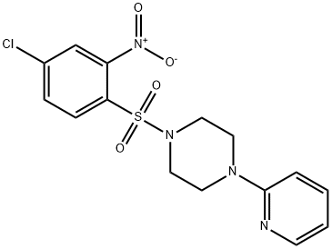 4-Chloro-2-nitro-1-((4-(2-pyridyl)piperazinyl)sulfonyl)benzene 结构式