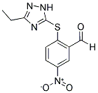 2-(5-Ethyl-2H-[1,2,4]triazol-3-ylsulfanyl)-5-nitro-benzaldehyde 结构式