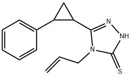 4-烯丙基-5-(2-苯基环丙基)-4H-1,2,4-三唑-3-硫醇 结构式