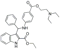 ETHYL 3-([4-(2-DIETHYLAMINOETHOXYCARBONYL)PHENYLAMINO]PHENYLMETHYL)-2-INDOLECARBOXYLATE 结构式