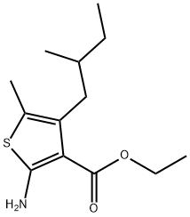 ETHYL 2-AMINO-5-METHYL-4-(2-METHYLBUTYL)THIOPHENE-3-CARBOXYLATE 结构式