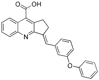 3-(3-PHENOXY-BENZYLIDENE)-2,3-DIHYDRO-1H-CYCLOPENTA[B]QUINOLINE-9-CARBOXYLIC ACID 结构式