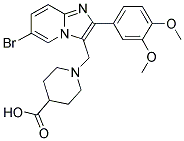 1-[6-BROMO-2-(3,4-DIMETHOXY-PHENYL)-IMIDAZO[1,2-A]PYRIDIN-3-YLMETHYL]-PIPERIDINE-4-CARBOXYLIC ACID 结构式