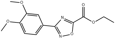 3-(3,4-二甲氧基苯基)-1,2,4-噁二唑-5-羧酸乙酯 结构式