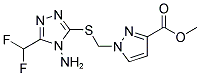 1-(4-AMINO-5-DIFLUOROMETHYL-4H-[1,2,4]TRIAZOL-3-YLSULFANYLMETHYL)-1H-PYRAZOLE-3-CARBOXYLIC ACID METHYL ESTER 结构式