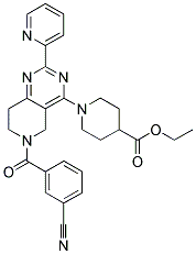 1-[6-(3-CYANO-BENZOYL)-2-PYRIDIN-2-YL-5,6,7,8-TETRAHYDRO-PYRIDO[4,3-D]PYRIMIDIN-4-YL]-PIPERIDINE-4-CARBOXYLIC ACID ETHYL ESTER 结构式