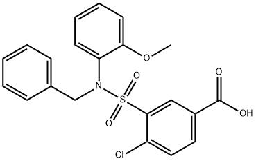 3-[BENZYL-(2-METHOXY-PHENYL)-SULFAMOYL]-4-CHLORO-BENZOIC ACID 结构式