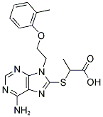 2-((6-AMINO-9-[2-(2-METHYLPHENOXY)ETHYL]-9H-PURIN-8-YL)THIO)PROPANOIC ACID 结构式