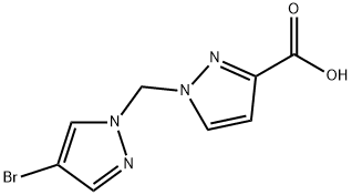 1-[(4-溴-1H-吡唑-1-基)甲基]-1H-吡唑-3-羧酸 结构式
