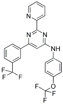 2-PYRIDIN-2-YL-N-[4-(TRIFLUOROMETHOXY)PHENYL]-6-[3-(TRIFLUOROMETHYL)PHENYL]PYRIMIDIN-4-AMINE 结构式