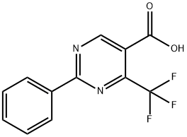 2-Phenyl-4-(trifluoromethyl)-5-pyrimidinecarboxylic acid 结构式