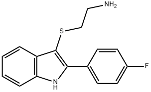 2-([2-(4-FLUOROPHENYL)-1H-INDOL-3-YL]THIO)ETHANAMINE 结构式