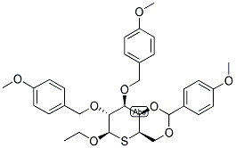 ETHYL 2,3-DI-O-(4-METHOXYBENZY)-4,6-(4-METHOXYBENZYLIDENE)- BETA-D-THIOGALACTOPYRANOSIDE 结构式