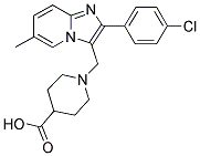 1-[2-(4-CHLORO-PHENYL)-6-METHYL-IMIDAZO[1,2-A]-PYRIDIN-3-YLMETHYL]-PIPERIDINE-4-CARBOXYLIC ACID 结构式