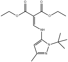 DIETHYL 2-(([1-(TERT-BUTYL)-3-METHYL-1H-PYRAZOL-5-YL]AMINO)METHYLENE)MALONATE 结构式