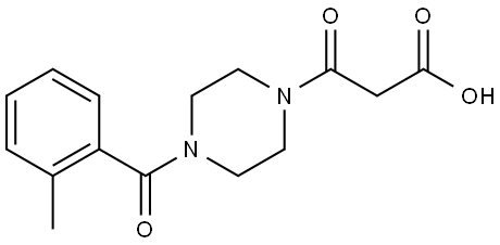 3-[4-(2-甲基苯甲酰基)哌嗪-1-基]-3-氧代丙酸 结构式