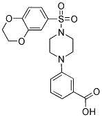 3-[4-(2,3-DIHYDRO-1,4-BENZODIOXIN-6-YLSULFONYL)PIPERAZIN-1-YL]BENZOIC ACID 结构式