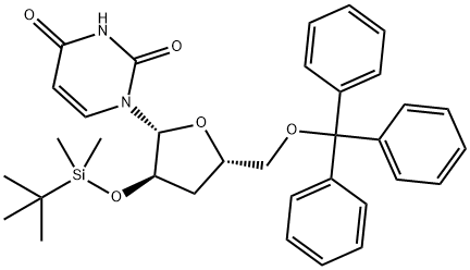 2'-O-叔丁基二甲基硅烷基-3'-脱氧-5'-O-三苯甲基 结构式