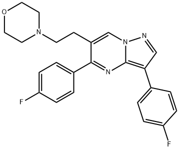 3,5-BIS(4-FLUOROPHENYL)-6-(2-MORPHOLINOETHYL)PYRAZOLO[1,5-A]PYRIMIDINE 结构式