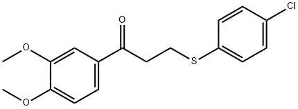 3-[(4-CHLOROPHENYL)SULFANYL]-1-(3,4-DIMETHOXYPHENYL)-1-PROPANONE 结构式