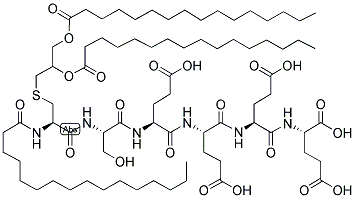 PALMITOYL-CYS((RS)-2,3-DI(PALMITOYLOXY)-PROPYL)-SER-GLU-GLU-GLU-GLU-OH 结构式