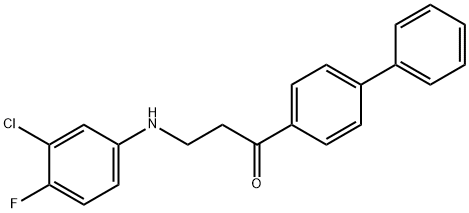 1-[1,1'-BIPHENYL]-4-YL-3-(3-CHLORO-4-FLUOROANILINO)-1-PROPANONE 结构式