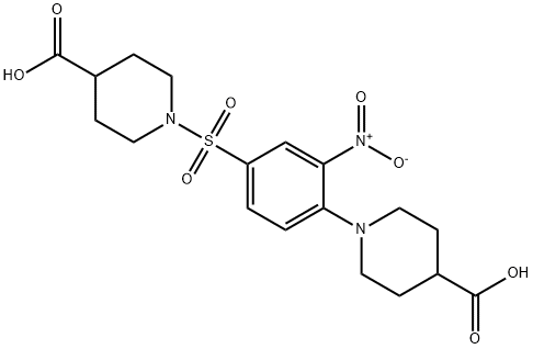 1-(4-[(4-CARBOXYPIPERIDINO)SULFONYL]-2-NITROPHENYL)-4-PIPERIDINECARBOXYLIC ACID 结构式