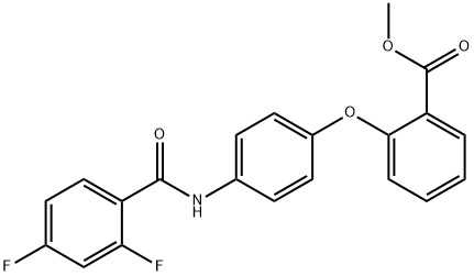 METHYL 2-(4-[(2,4-DIFLUOROBENZOYL)AMINO]PHENOXY)BENZENECARBOXYLATE 结构式
